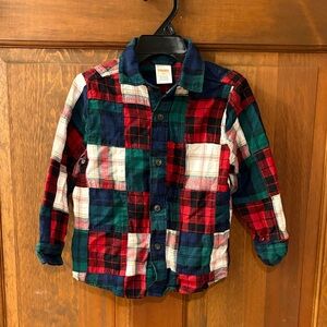 Gymboree Red and Green Plaid Button Down Shirt